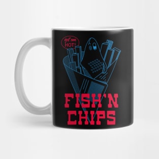 Retro Fish and Chips Design - English Food Mug